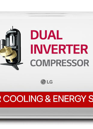 LG 2 Ton 3 Star DUAL Inverter Split AC (Copper, AI Convertible 6-in-1, Diet Mode+, Faster Cooling & Energy Saving, 4 Way Swing, HD Filter with Anti-Virus Protection, US-Q24ENXE, White) 