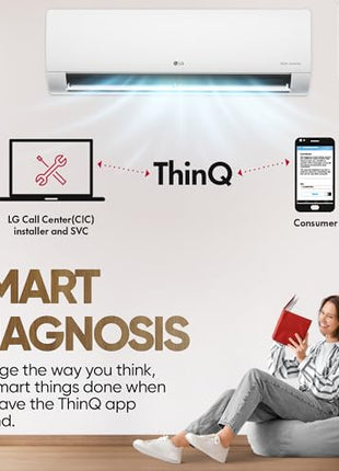 LG 2 Ton 3 Star DUAL Inverter Split AC (Copper, AI Convertible 6-in-1, Diet Mode+, Faster Cooling & Energy Saving, 4 Way Swing, HD Filter with Anti-Virus Protection, US-Q24ENXE, White) 