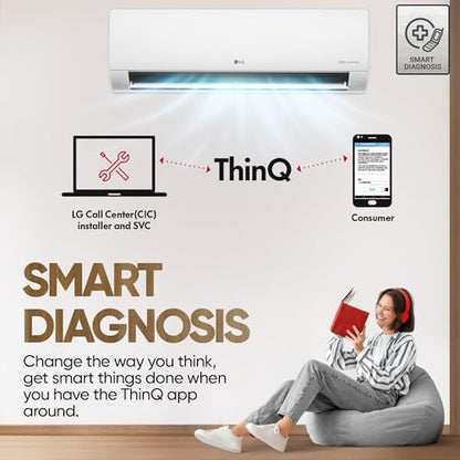 LG 2 Ton 3 Star DUAL Inverter Split AC (Copper, AI Convertible 6-in-1, Diet Mode+, Faster Cooling & Energy Saving, 4 Way Swing, HD Filter with Anti-Virus Protection, US-Q24ENXE, White) 