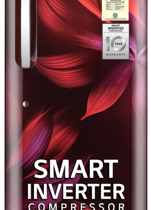 LG 210 L, 5 Star, Direct Cool, Smart Inverter Compressor, Single Door Refrigerator (2025 Model, GL-D231ASAU, Scarlet Aurora, Moist 'N' Fresh, Base stand with Drawer & Fast Ice Making) 