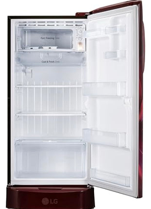 LG 210 L, 5 Star, Direct Cool, Smart Inverter Compressor, Single Door Refrigerator (2025 Model, GL-D231ASAU, Scarlet Aurora, Moist 'N' Fresh, Base stand with Drawer & Fast Ice Making) 
