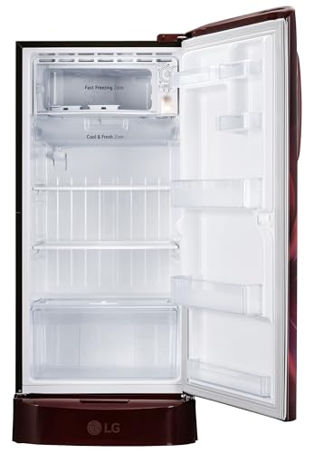 LG 210 L, 5 Star, Direct Cool, Smart Inverter Compressor, Single Door Refrigerator (2025 Model, GL-D231ASAU, Scarlet Aurora, Moist 'N' Fresh, Base stand with Drawer & Fast Ice Making) 