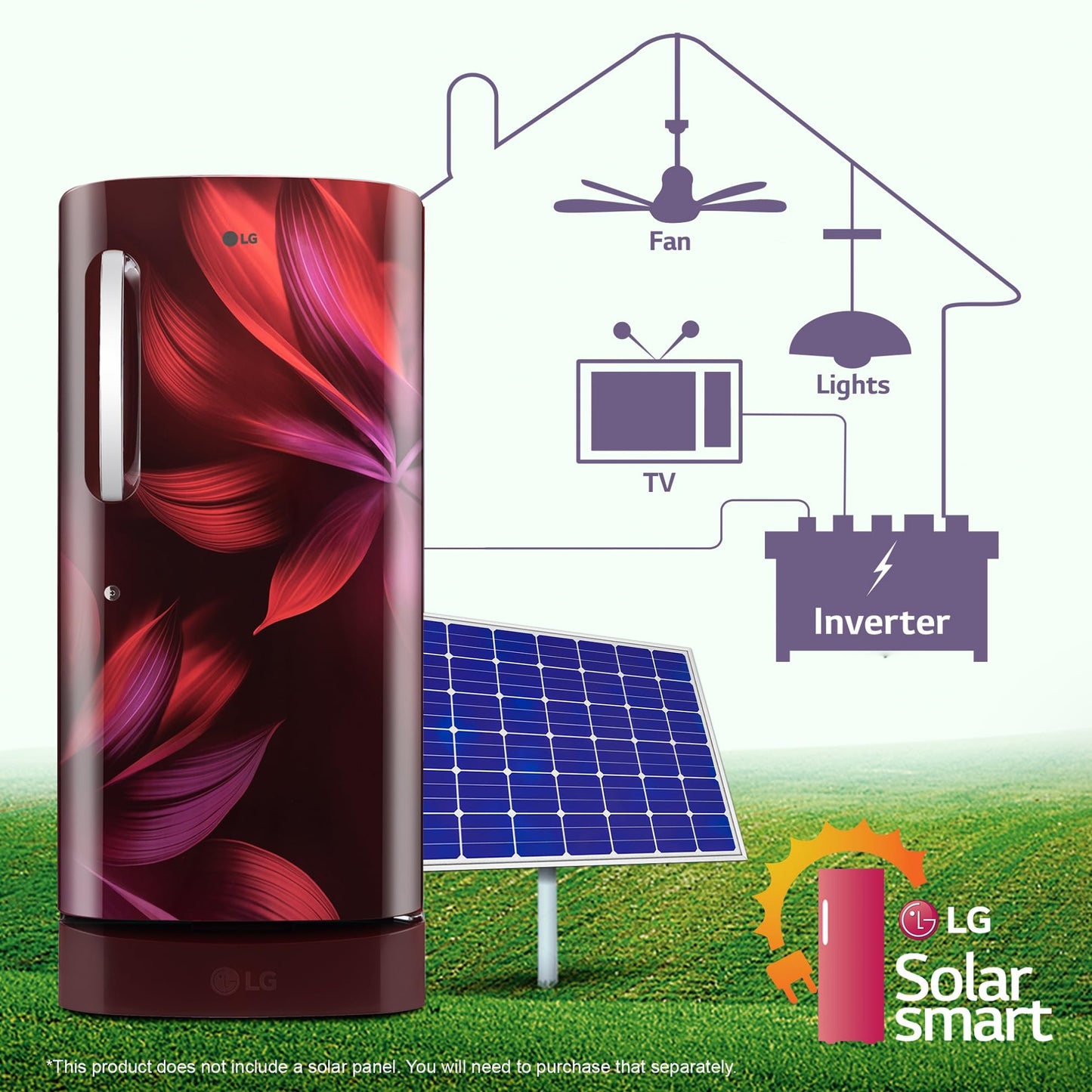 LG 210 L, 5 Star, Direct Cool, Smart Inverter Compressor, Single Door Refrigerator (2025 Model, GL-D231ASAU, Scarlet Aurora, Moist 'N' Fresh, Base stand with Drawer & Fast Ice Making) 