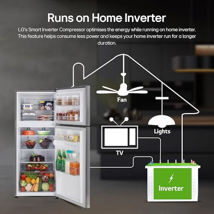 LG 240 L 3 Star Frost-Free Smart Inverter Double Door Refrigerator (GL-S292RDSX, Dazzle Steel, Convertible & Multi Air Flow Cooling) 