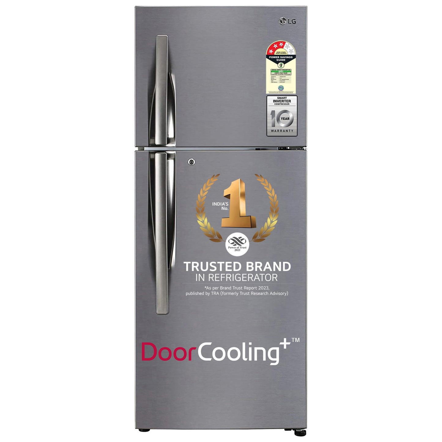 LG 242 L 2 Star Frost Free Smart Inverter Double Door Refrigerator ( GL-I292RPZY, Shiny Steel, Door Cooling +) 