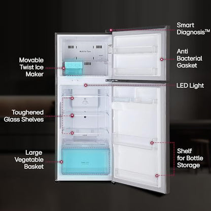LG 242 L 2 Star Frost Free Smart Inverter Double Door Refrigerator ( GL-I292RPZY, Shiny Steel, Door Cooling +) 