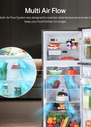 LG 242 L 2 Star Frost Free Smart Inverter Double Door Refrigerator ( GL-I292RPZY, Shiny Steel, Door Cooling +) 