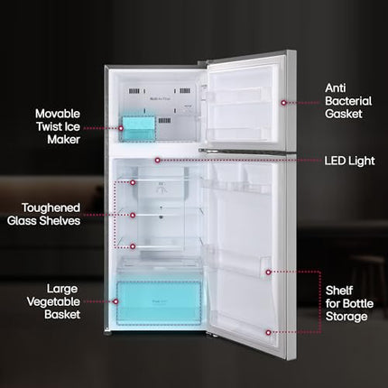 LG 242 L 2 Star Frost-Free Smart Inverter Double Door Refrigerator (GL-N292DPZY, Shiny Steel, Smart Connect & Multi Air Flow) 