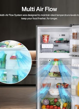 LG 242 L 2 Star Frost-Free Smart Inverter Double Door Refrigerator (GL-N292DPZY, Shiny Steel, Smart Connect & Multi Air Flow) 