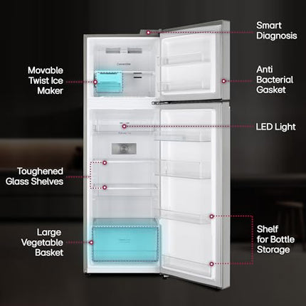 LG 272 L 3 Star Frost-Free Smart Inverter Compressor Double Door Refrigerator (GL-S312SPZX, Shiny Steel, Convertible & Multi Air Flow Cooling) 