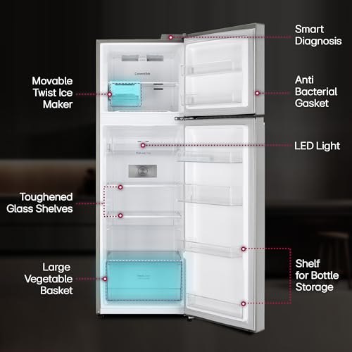 LG 272 L 3 Star Frost-Free Smart Inverter Compressor Double Door Refrigerator (GL-S312SPZX, Shiny Steel, Convertible & Multi Air Flow Cooling) 