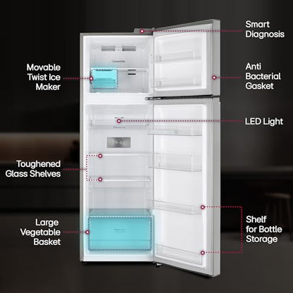 LG 272 L 3 Star Frost-Free Smart Inverter Compressor Double Door Refrigerator (GL-S312SPZX, Shiny Steel, Convertible & Multi Air Flow Cooling) 