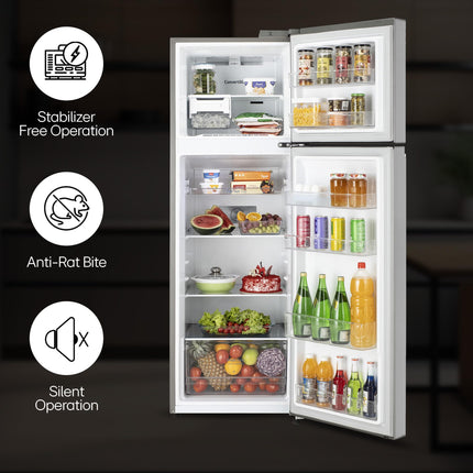 LG 272 L 3 Star Frost-Free Smart Inverter Compressor Double Door Refrigerator (GL-S312SPZX, Shiny Steel, Convertible & Multi Air Flow Cooling) 