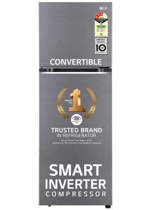 LG 322 L 3 Star Frost-Free Smart Inverter Double Door Refrigerator (GL-S342SDSX, Dazzle Steel, Convertible with Express Freeze) 