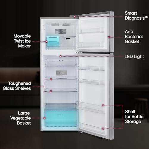 LG 322 L 3 Star Frost-Free Smart Inverter Double Door Refrigerator (GL-S342SDSX, Dazzle Steel, Convertible with Express Freeze) 