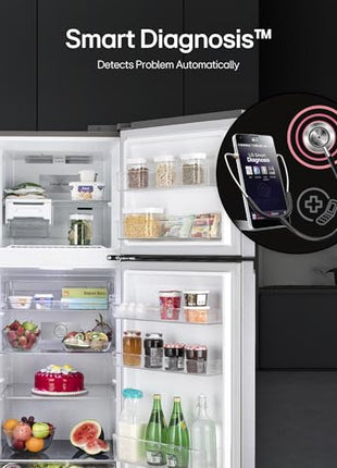 LG 322 L 3 Star Frost-Free Smart Inverter Double Door Refrigerator (GL-S342SDSX, Dazzle Steel, Convertible with Express Freeze) 