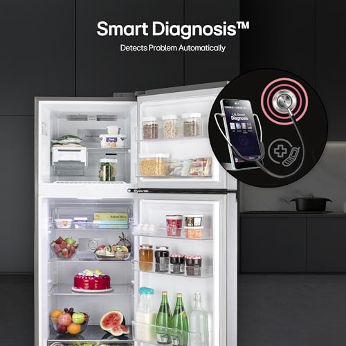 LG 322 L 3 Star Frost-Free Smart Inverter Double Door Refrigerator (GL-S342SDSX, Dazzle Steel, Convertible with Express Freeze) 
