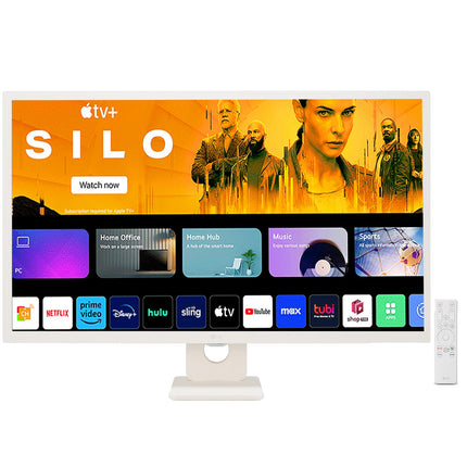 LG 32SR50F Smart Monitor (32", 80cm), FHD IPS Display (1920 x 1080) with webOS, Work & Play Smarter, ThinQ Home Dashboard, AirPlay 2 + Screen Share + Bluetooth, Stylish Design - White 