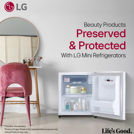 LG 43 L 1 Star Direct Cool Minibar Single Door Refrigerator (2024 Model, GL-M051RSWB, Super White) 