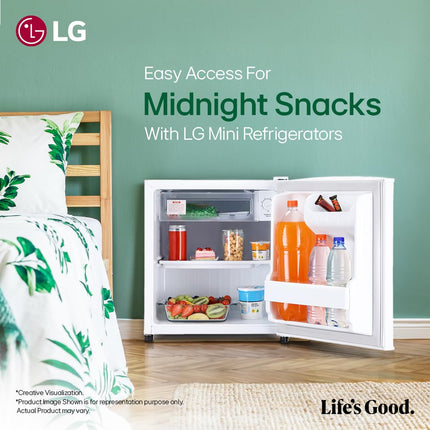 LG 43 L 1 Star Direct Cool Minibar Single Door Refrigerator (2024 Model, GL-M051RSWB, Super White) 
