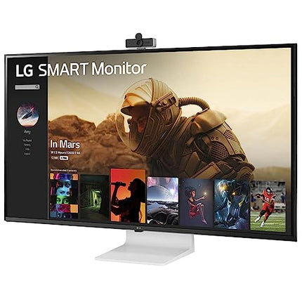 LG 43" Ultrafine™ Smart Monitor UHD 4K IPS (3840 * 2160), HDR 10, Wireless Connectivity, webOS, AirPlay 2, USB Type-C (65W PD), Speakers 10WX2, Magic Remote, HDMIx2, DP, HP Out, 43SQ700 (White) 