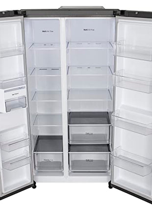 LG 655 L Frost-Free Smart Inverter Double Door Side-By-Side Refrigerator (GL-B257HDSY, Dazzle Steel, Express Freeze | Multi Air-Flow) 
