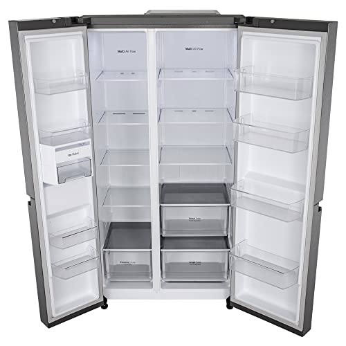 LG 655 L Frost-Free Smart Inverter Double Door Side-By-Side Refrigerator (GL-B257HDSY, Dazzle Steel, Express Freeze | Multi Air-Flow) 