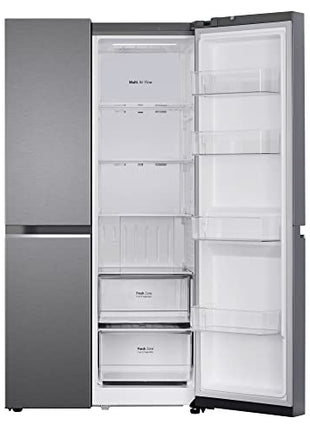 LG 655 L Frost-Free Smart Inverter Double Door Side-By-Side Refrigerator (GL-B257HDSY, Dazzle Steel, Express Freeze | Multi Air-Flow) 