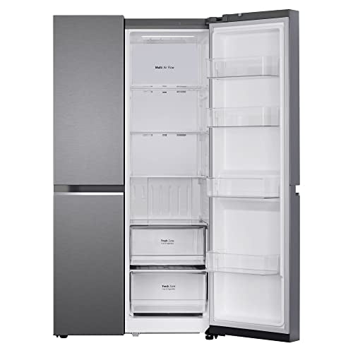 LG 655 L Frost-Free Smart Inverter Double Door Side-By-Side Refrigerator (GL-B257HDSY, Dazzle Steel, Express Freeze | Multi Air-Flow) 