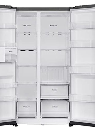 LG 655 L Frost-Free Smart Inverter Double Door Side-By-Side Refrigerator (GL-B257HDSY, Dazzle Steel, Express Freeze | Multi Air-Flow) 
