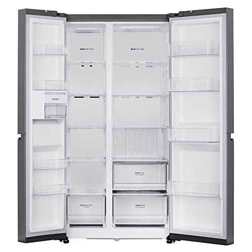 LG 655 L Frost-Free Smart Inverter Double Door Side-By-Side Refrigerator (GL-B257HDSY, Dazzle Steel, Express Freeze | Multi Air-Flow) 