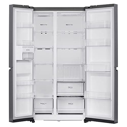 LG 655 L Frost-Free Smart Inverter Double Door Side-By-Side Refrigerator (GL-B257HDSY, Dazzle Steel, Express Freeze | Multi Air-Flow) 