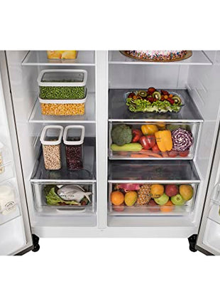 LG 655 L Frost-Free Smart Inverter Double Door Side-By-Side Refrigerator (GL-B257HDSY, Dazzle Steel, Express Freeze | Multi Air-Flow) 