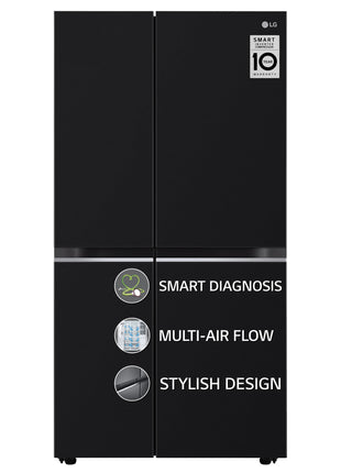LG 655 L Frost Free Smart Inverter Double Door Side by Side Refrigerator (GL-B257HWBY, Western Black, Express Freezing | Multi Air-Flow) 