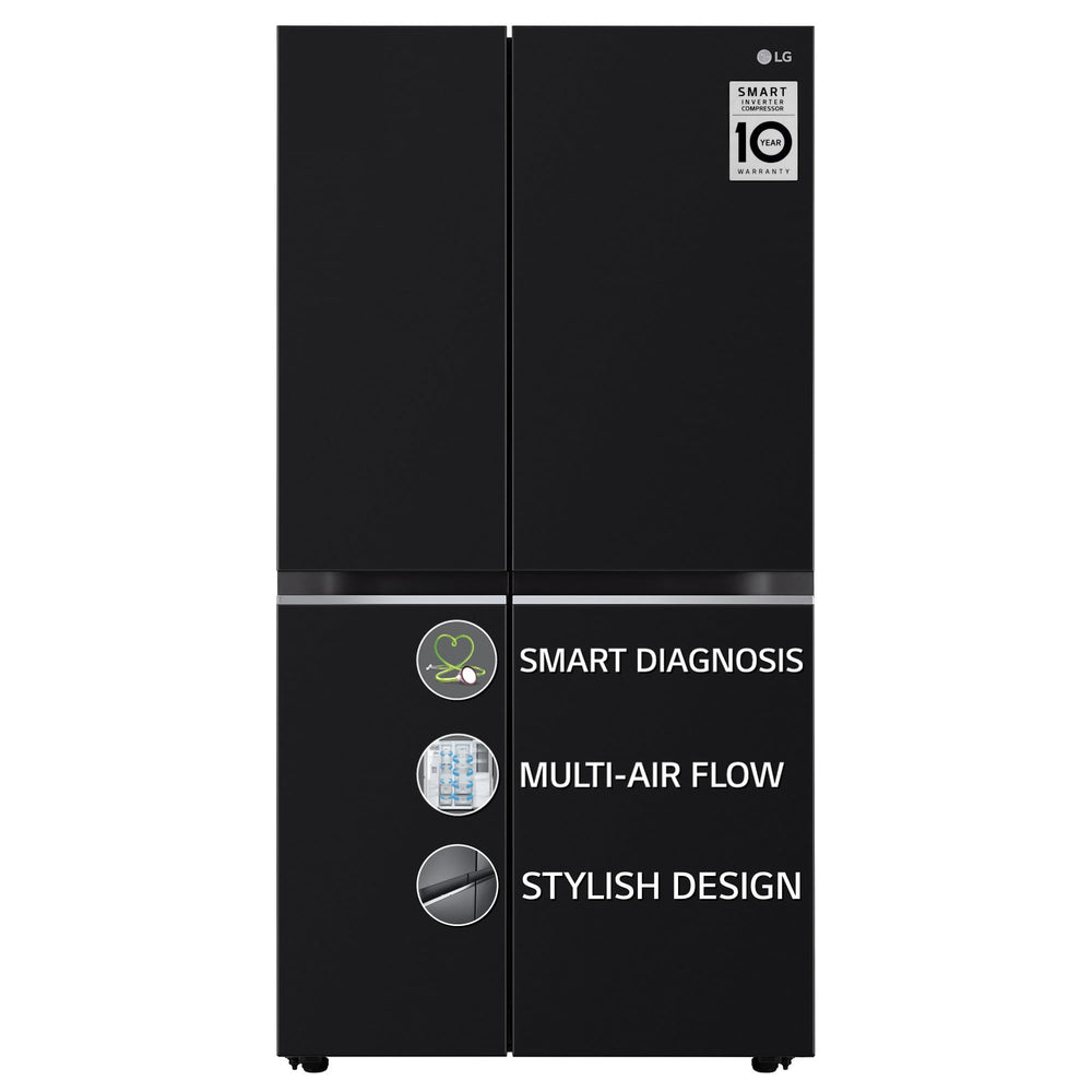 LG 655 L Frost Free Smart Inverter Double Door Side by Side Refrigerator (GL-B257HWBY, Western Black, Express Freezing | Multi Air-Flow)