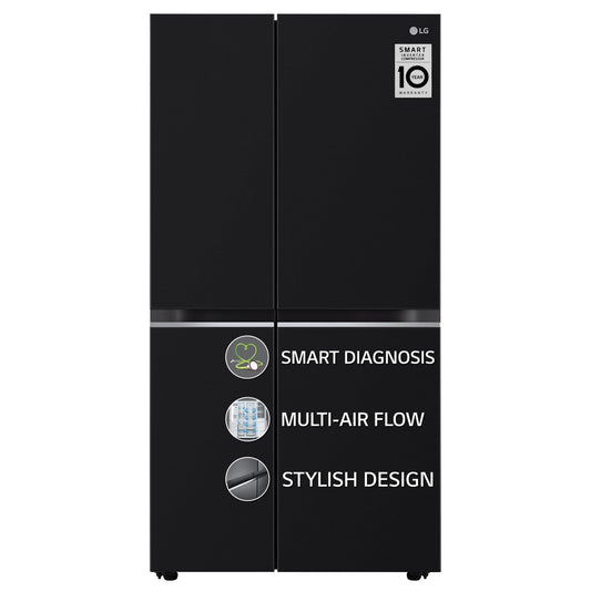 LG 655 L Frost Free Smart Inverter Double Door Side by Side Refrigerator (GL-B257HWBY, Western Black, Express Freezing | Multi Air-Flow) 