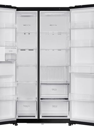 LG 655 L Frost Free Smart Inverter Double Door Side by Side Refrigerator (GL-B257HWBY, Western Black, Express Freezing | Multi Air-Flow) 