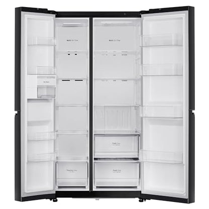 LG 655 L Frost Free Smart Inverter Double Door Side by Side Refrigerator (GL-B257HWBY, Western Black, Express Freezing | Multi Air-Flow) 