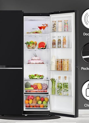 LG 655 L Frost Free Smart Inverter Double Door Side by Side Refrigerator (GL-B257HWBY, Western Black, Express Freezing | Multi Air-Flow) 