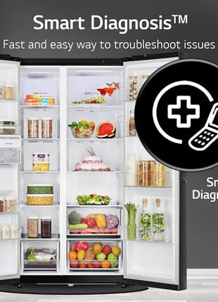 LG 655 L Frost Free Smart Inverter Double Door Side by Side Refrigerator (GL-B257HWBY, Western Black, Express Freezing | Multi Air-Flow) 