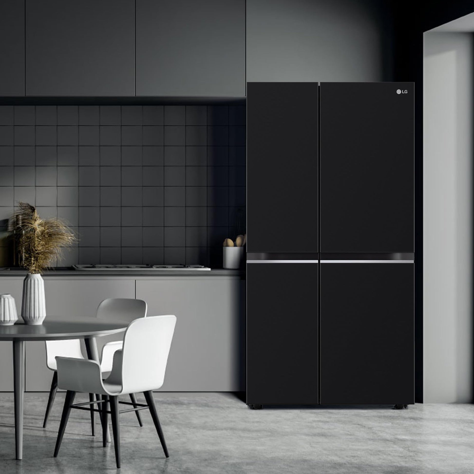 LG 655 L Frost Free Smart Inverter Double Door Side by Side Refrigerator (GL-B257HWBY, Western Black, Express Freezing | Multi Air-Flow) 