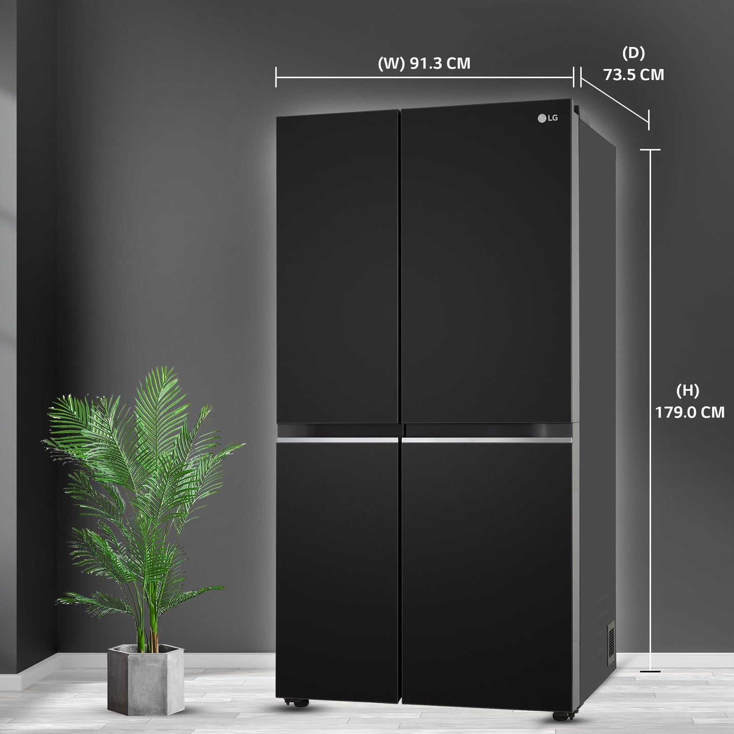 LG 655 L Frost Free Smart Inverter Double Door Side by Side Refrigerator (GL-B257HWBY, Western Black, Express Freezing | Multi Air-Flow) 
