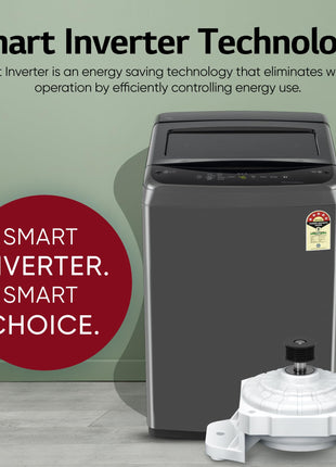 LG 7.5 Kg 5 Star Smart Inverter Technology Fully Automatic Top Load Washing Machine (T75VBMB1Z, Auto Prewash, Turbodrum, Stainless Steel drum, LED Display, Smart Diagnosis, Middle Black) 