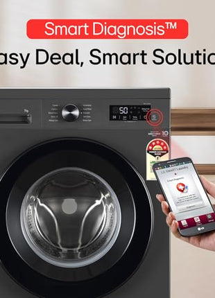 LG 7 Kg, 5 Star, Direct Drive Technology, Steam Wash, 6 Motion DD, Fully-Automatic Front Load Washing Machine (FHB1207Z2M, Allergy Care, In-Built Heater, Touch Panel, 2024 model, Middle Black) 