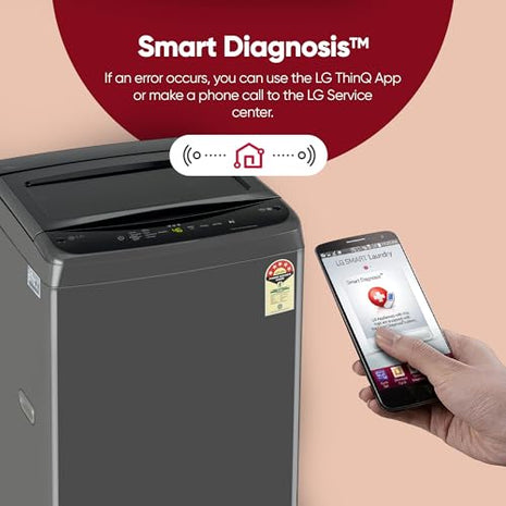 LG 7 Kg 5 Star Smart Inverter Technology Fully Automatic Top Load Washing Machine (T70VBMB1Z, Auto Prewash, Turbodrum, Stainless Steel drum, LED Display, Smart Diagnosis Middle Black) 