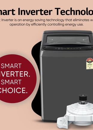 LG 7 Kg 5 Star Smart Inverter Technology Fully Automatic Top Load Washing Machine (T70VBMB1Z, Auto Prewash, Turbodrum, Stainless Steel drum, LED Display, Smart Diagnosis Middle Black) 