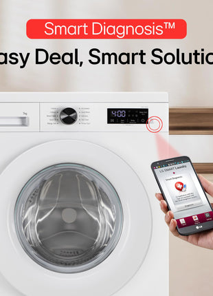 LG 7 Kg, 5 Star, Steam, Inverter Direct Drive Technology, 6 Motion DD, Fully-Automatic Front Load Washing Machine (FHB1207Z2W, Remove Allergens & Tough Stain, In-Built Heater, Essence White) 