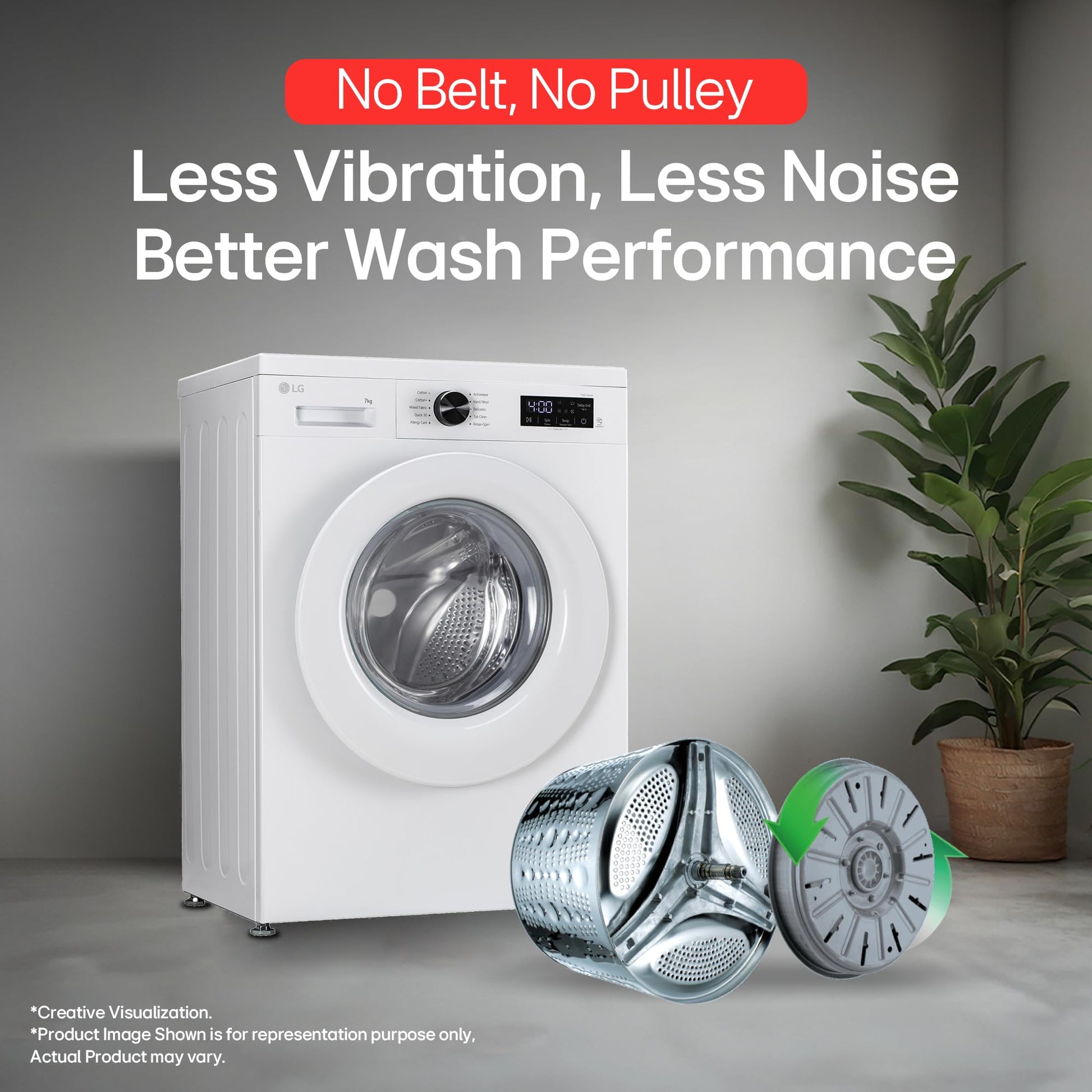 LG 7 Kg, 5 Star, Steam, Inverter Direct Drive Technology, 6 Motion DD, Fully-Automatic Front Load Washing Machine (FHB1207Z2W, Remove Allergens & Tough Stain, In-Built Heater, Essence White) 