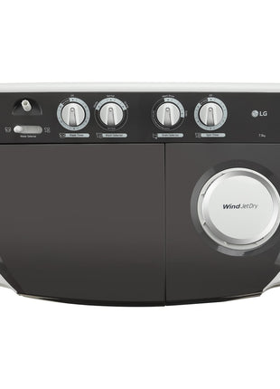 LG 7 Kg 5 Star Wind Jet Dry Semi-Automatic Top Loading Washing Machine (P7020NGAZ, Dark Gray, Rat Away Feature) 