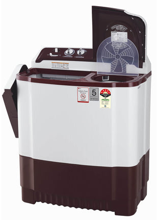 LG 8.5 kg 5 Star Semi-Automatic Top Load Washing Machine (P8530SRAZ, Burgundy, Roller Jet Pulsator) 